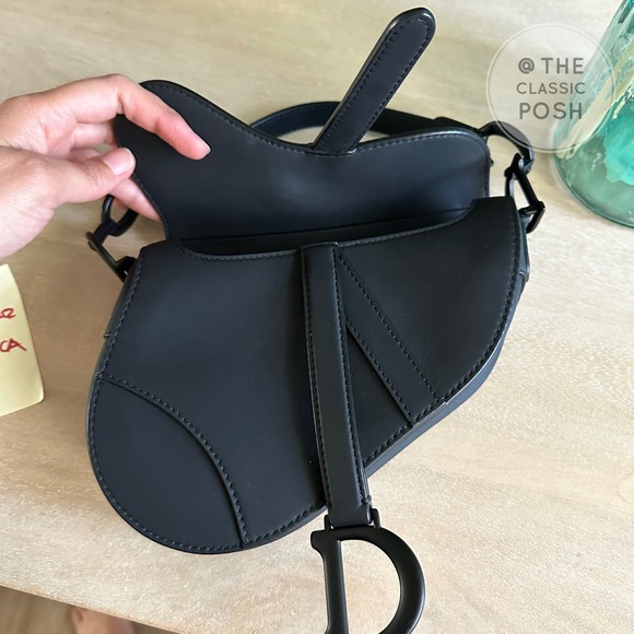 EUC Dior Saddle Mini Ultra Matte So Black Shoulder Bag (NO STRAP) - Picture 9 of 11